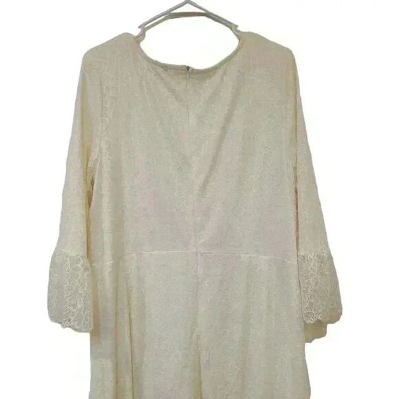 Sweet Salt Women's Ivory Stretch Lace Lined Modest Dress - Picture 9 of 13